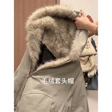 现货高品质美式高街冬季重磅硬挺短款座山雕毛领棉衣男女加厚外套，男装棉衣，电商A486-1