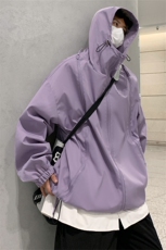 JK9006/P65春装新款现货防水冲锋衣男夹克个性拉链大码宽松外套，男装夹克，电商A141