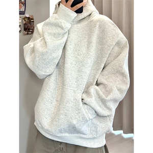 抖音得物高品质二开秋冬美式高街重磅结构辑明线连帽卫衣外套W75