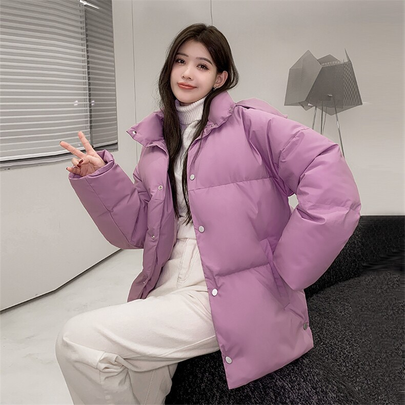 潮羽绒服女款冬季短款加厚面包服学生流行白鸭绒漂亮男女情侣外套，女装羽绒服，钱塘6003（原4033）