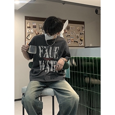 已做版权hiphop高街印花纯棉短袖T恤夏季高级感潮牌上衣T30-P25，男装T恤，星座205-5