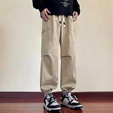 美式机能风工装裤子男士潮牌宽松青少年直筒休闲阔腿长裤K873/P50，男装工装外套，星座506