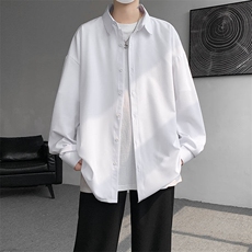 衬衫男2025春季新款港风宽松纯色长袖衬衣CY008-P30，男装衬衫，星座214-3