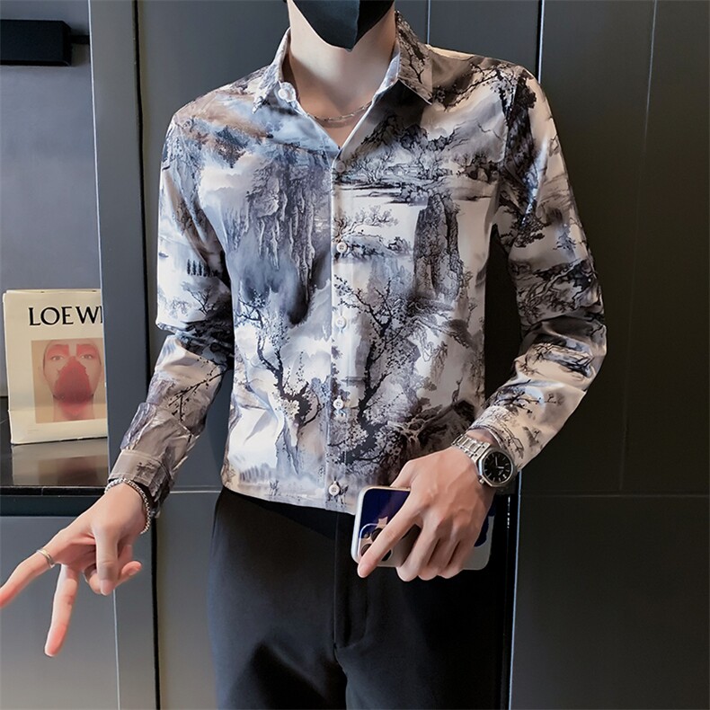 B216CS64P452025秋装新款男士长袖衬衫店主风,男装衬衫,电商B216（原B302）