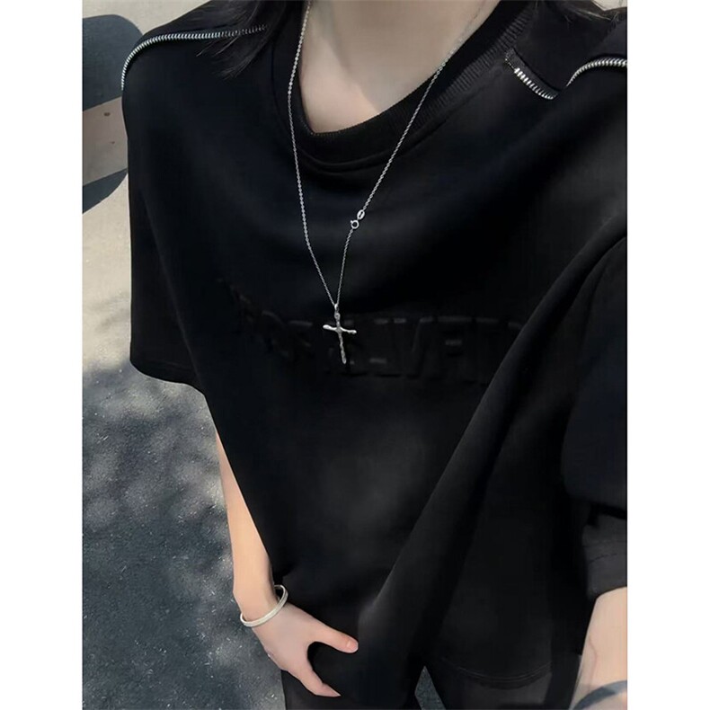 夏季美式高街cleanfit凹凸字母钢印短袖货号T25182P35,男装T恤,电商A063