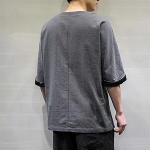 春夏新款风大码宽松棉麻短袖t恤男七分袖DSA008/T063/P60图片