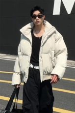pu皮棉服冬季美式高街棉袄cleanfit短款宽松棉衣外套MF3667-特P85，男装皮衣，电商B295
