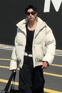 pu皮棉服冬季美式高街棉袄cleanfit短款宽松棉衣外套MF3667-特P85图片