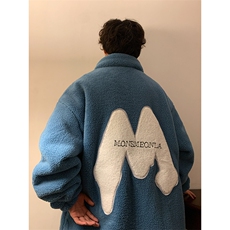 羊羔毛棉衣外套加厚棉服夹克厚港风日系棉袄1016-1W57P118K158，男装夹克，星座1016-1（原电商B408-1）