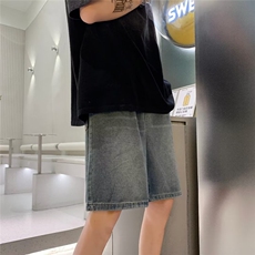 潮流新款五分裤夏季潮中腰原宿水洗牛仔裤微弹青春流行男合体直筒，男装牛仔裤，星座601-2