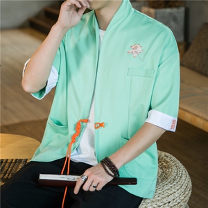 夏季 风改良外套绣花宽松汉服道袍中性新中式潮 JK23/P65图片