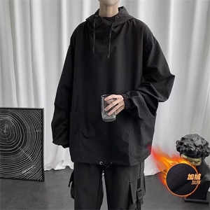 男秋冬加绒长袖连帽外套W843P45图片