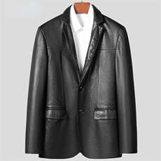Z21055男士2023秋冬新款西服绵羊皮油蜡皮衣男翻领皮西装P750，男装皮衣，电商B360