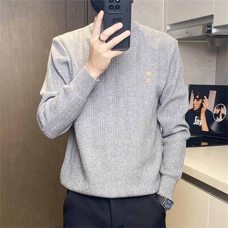 5303-特P55男士韩版修身毛衣秋冬季韩版简约打底线衣针织衫男款，男装T恤，电商D310B-1