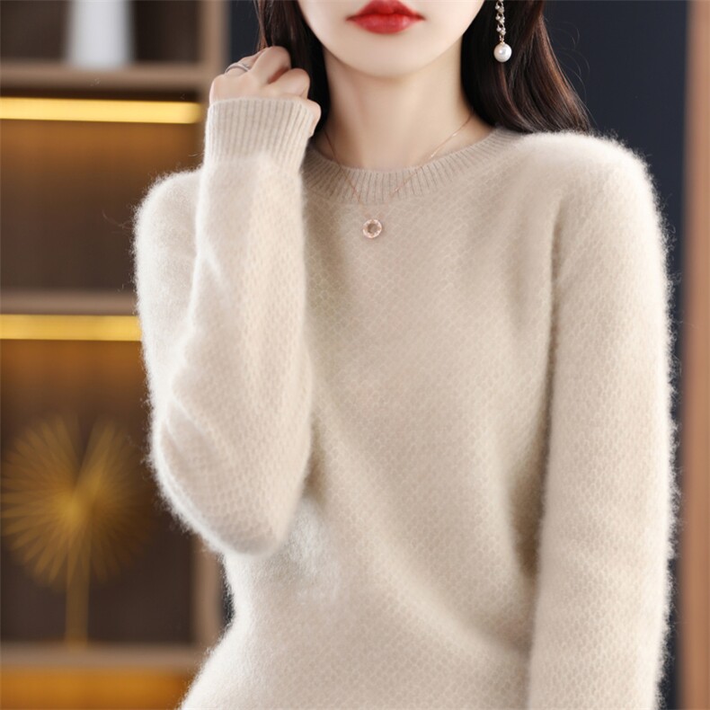 特价清仓羊绒衫女短款毛衣针织衫打底衫2024秋冬季新爆款圆领加厚,女装羊毛衫,琳华羊绒