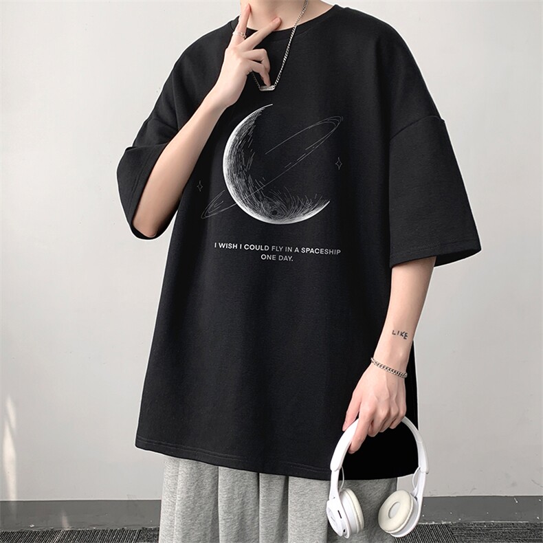DX17246-P20月球纯棉短袖t恤男大码半袖打底衫宽松体恤衫大皂风,男装T恤,电商A040