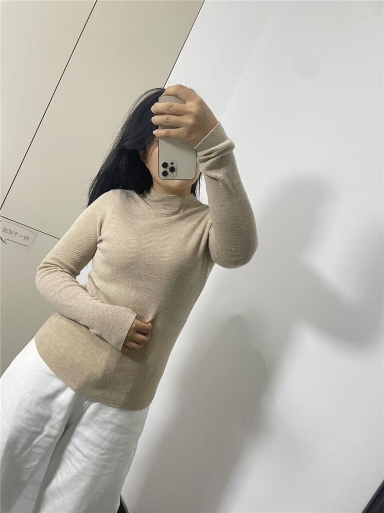 2025保暖舒适打底衫简约百搭，女装针织衫/毛衣，万禾羊绒