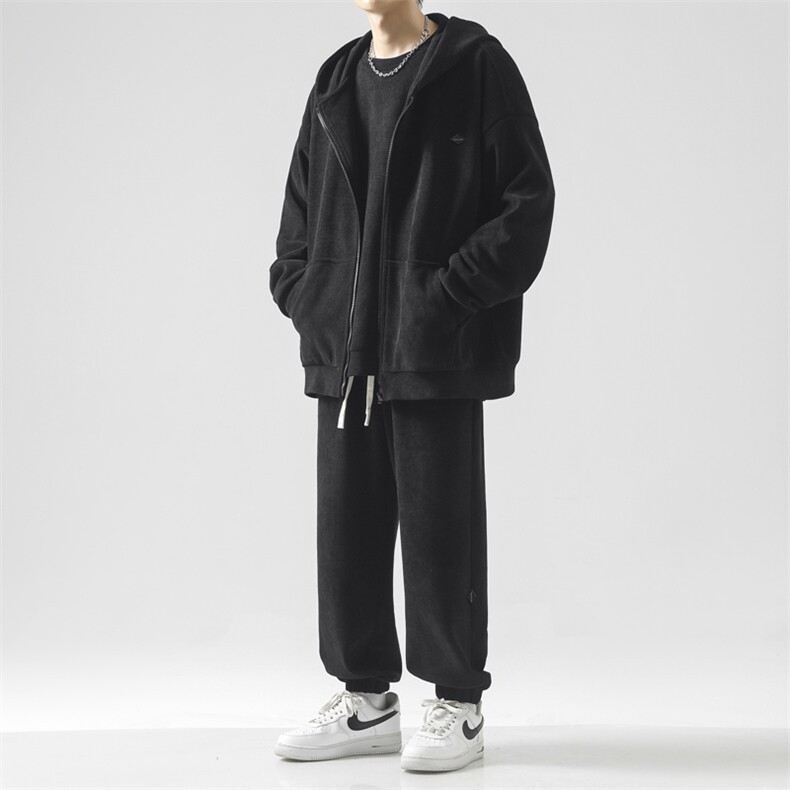 套装休闲新款潮流简约纯色条绒三件套SJT872-特批176,男装休闲套装,星座718