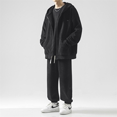 套装休闲新款潮流简约纯色条绒三件套SJT872-特批176，男装休闲套装，星座718