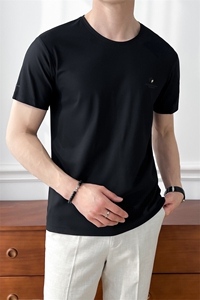 B353 A904 P25 L-4XL 夏季2025新款男士冰丝凉感速干短袖T恤 白图片