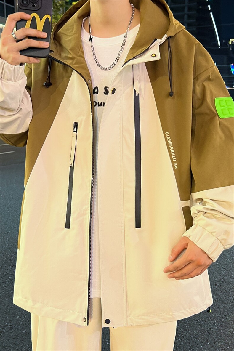 冲锋衣外套男秋季青少年潮牌痞帅炸街夹克登山服A436-23308-P75,男装夹克,电商A436