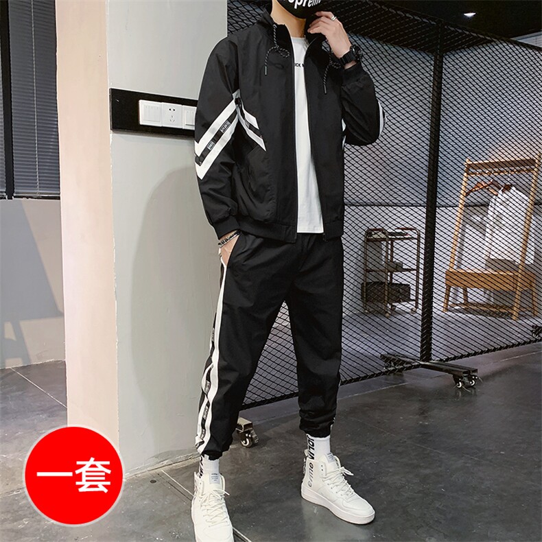 春季夹克套装工装翻领夹克男男青少年两件套CYTZ18,男装休闲套装,电商A128