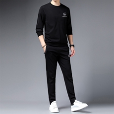 SA9630-2钱塘2020-2中青年男士冬季厚款圆领套装时尚休闲卫衣P137，男装休闲套装，钱塘207-2