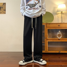 k3622-P45秋装潮流百搭中性男女情侣侧织带条垂坠感拖地休闲卫裤，男装休闲裤，电商A009A（原A058A）