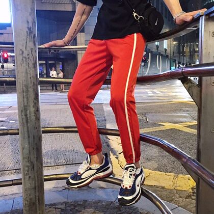早秋男宽松休闲运动裤港风BF百搭束脚裤622/P40(55）图片