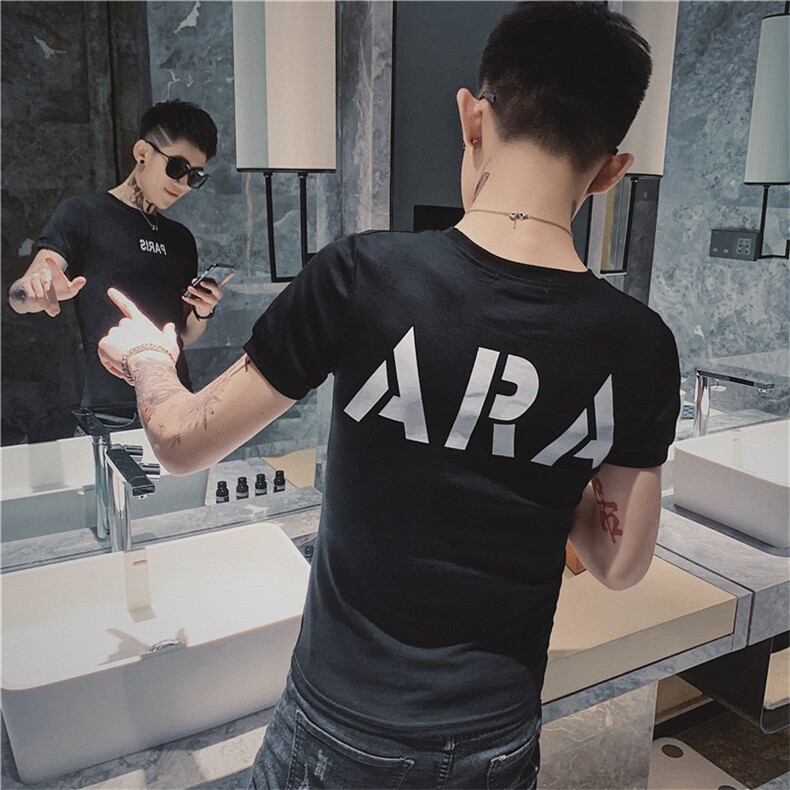 夏季短袖印花T恤男韩版修身社会小伙网红简约小衫C301B-DT20,男装T恤,电商C301B