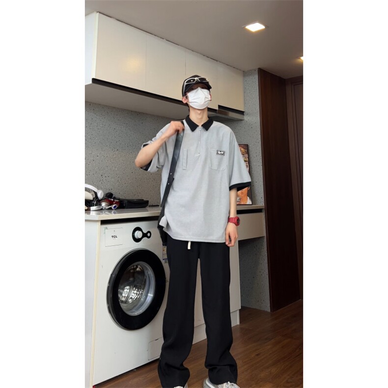 抖音品质！重磅夏季美式冰感POLO衫男潮流宽松短袖XP2403-P45控68,男装Polo衫,电商B370