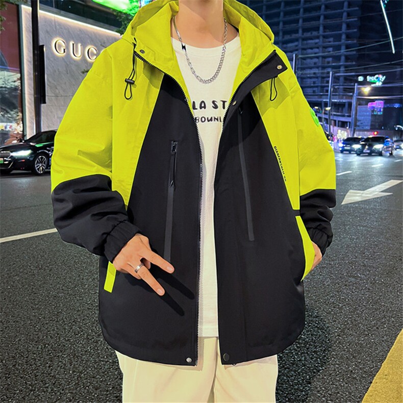 冲锋衣外套男秋季青少年潮牌痞帅炸街夹克登山服A436-23308-P75,男装夹克,电商A436