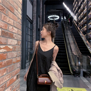 现货2022夏季新款打底褶皱中长款吊带裙仙女裙-A1810-P55K99图片