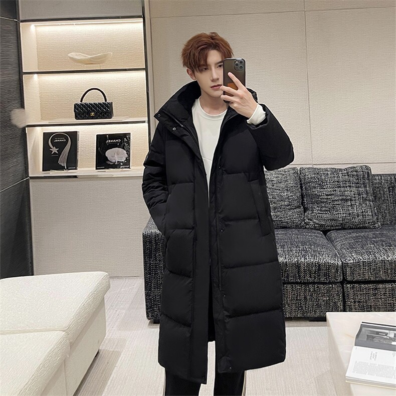 主推韩版羽绒服男士长款男女同款中青年创意加厚羽绒外套,男装羽绒服,钱塘723