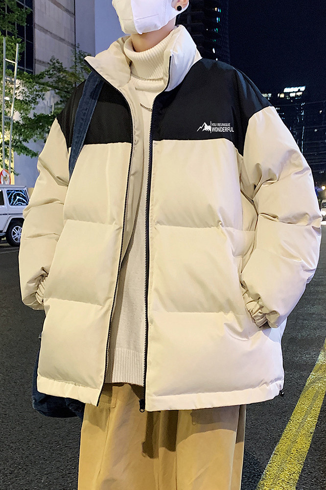 港风夜景冬款时尚字母印花拼色休闲棉服A247-MY82541特批85控138,男装棉衣,电商A247