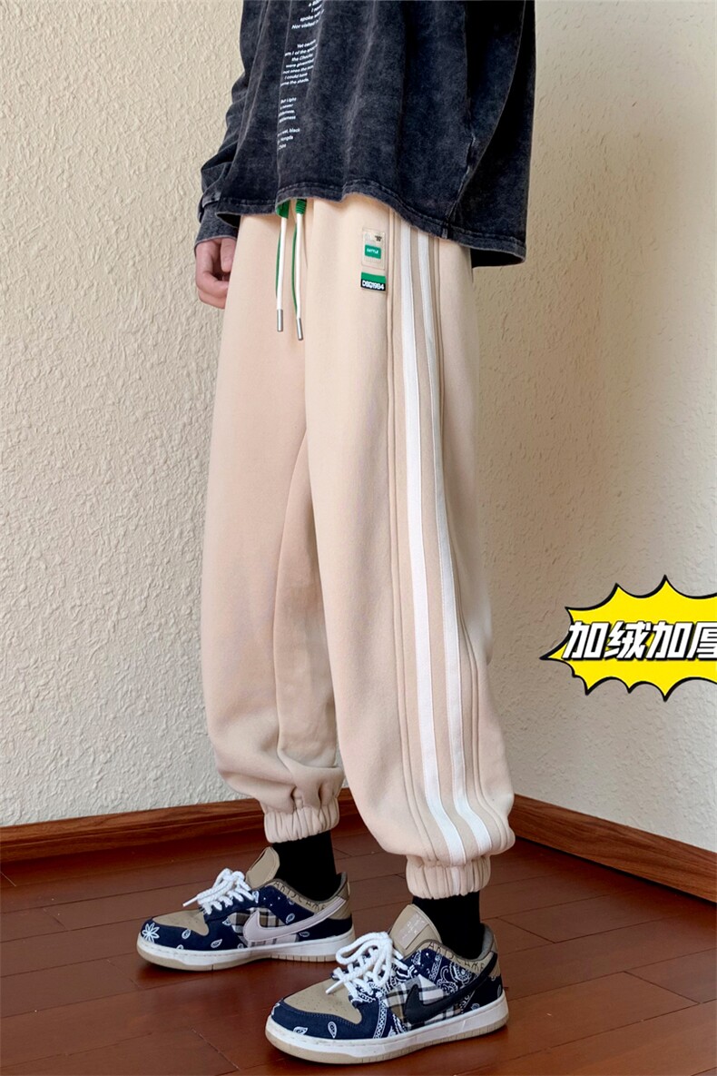 D329-QM547-P60-控78冬季加绒休闲裤男条纹成分65棉35涤纶,男装卫衣,电商D329