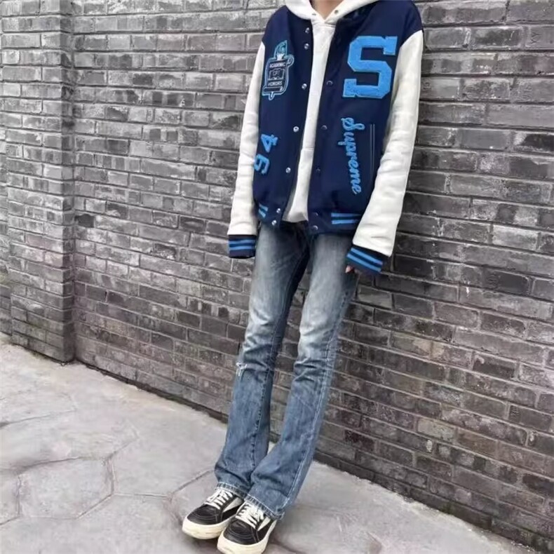美式棒球服外套男春秋季新款洋气立领设计感宽松学生夹克上衣,男装夹克,四季星座505