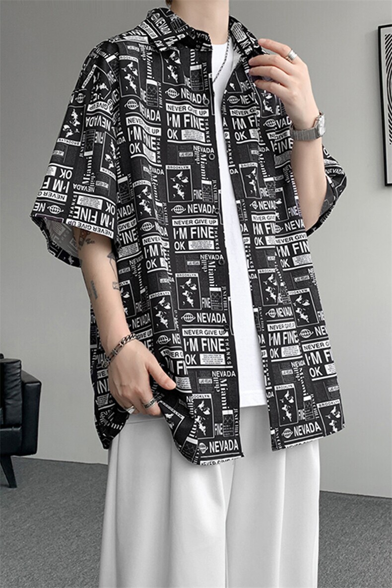 8XL-M花衬衫男短袖夏季薄款冰丝半袖宽松大码休闲外套DC28008P38,男装T恤,电商B312