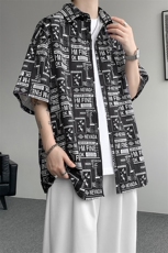 8XL-M花衬衫男短袖夏季薄款冰丝半袖宽松大码休闲外套DC28008P38，男装T恤，电商B312