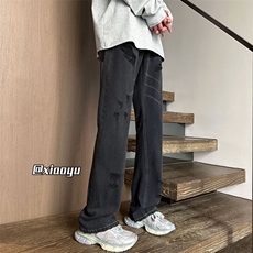 XZ616春季新款复古破洞设计感牛仔裤休闲长裤TY2405P65控78，男装牛仔裤，星座512A（原616）