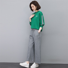 时尚休闲两件套女宽松显瘦运动套装百搭舒适长袖卫衣阔腿裤秋季新款，女装套装/套裙，依恋蒂丝