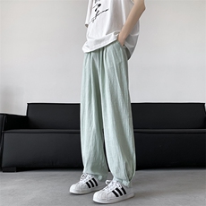 8XL-M特大码冰丝棉麻宽松休闲长裤男高端亚麻灯笼裤太极裤K982P58，男装休闲裤，电商D206-1