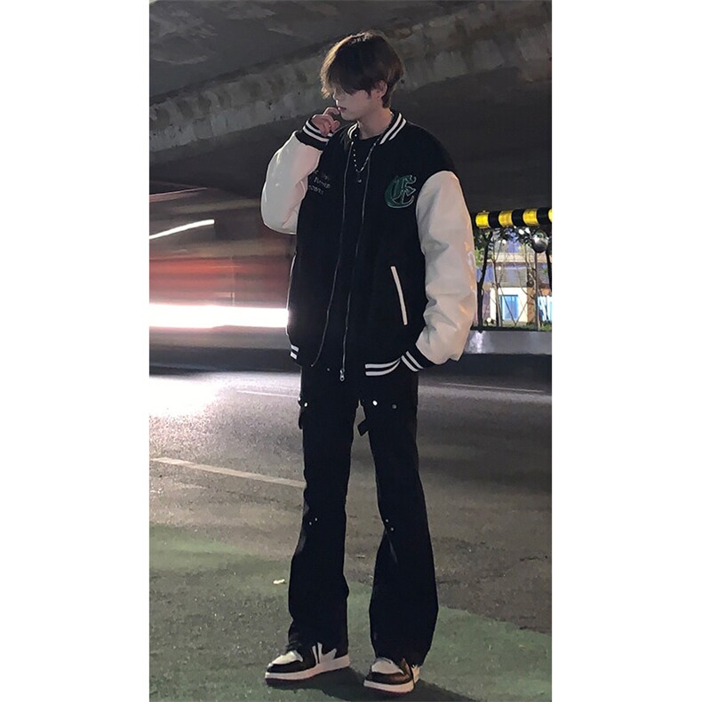 美式交叉绑带伐木裤微喇牛仔裤KZ05-P55图片
