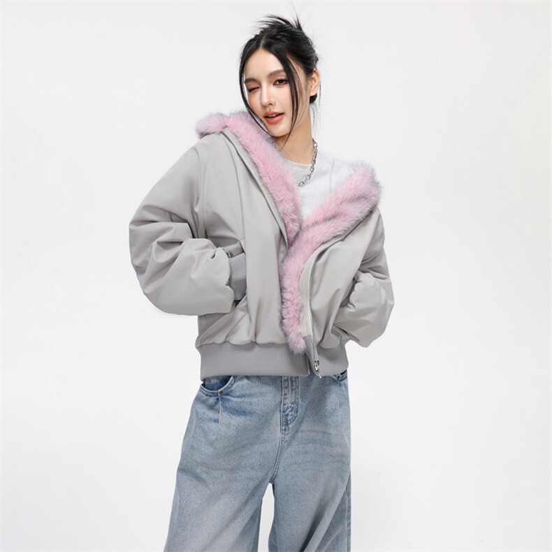 2025日系冬季大毛领保暖防风棉衣派克服外套男女同款XY2524-P85图片