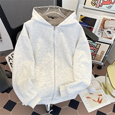 复古千鸟格双面穿格子拉链开衫卫衣cleanfit外套，女装短外套，星座506A