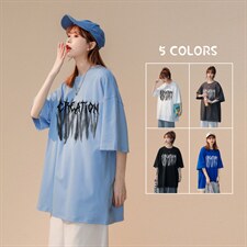 中性2023夏季新款设计感潮牌字母涂鸦印花短袖体恤T1071P25控38，男装T恤，A247A
