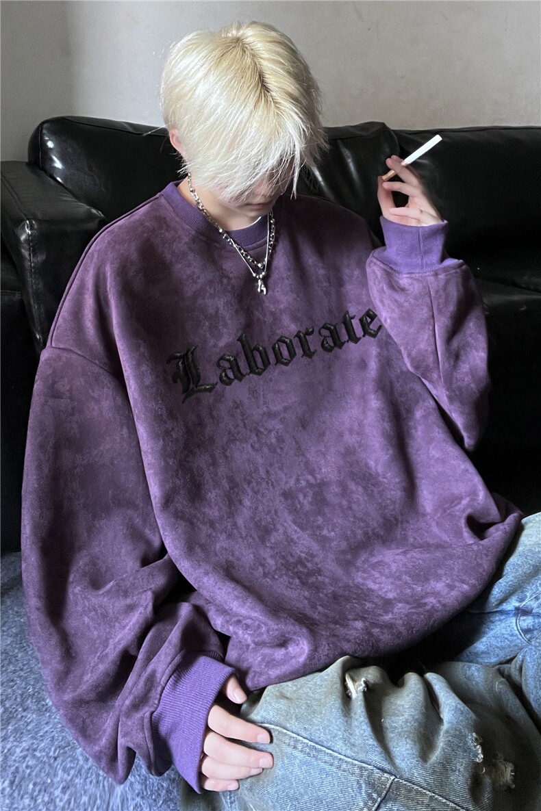 抖音品质美式高街宽松卫衣潮流麂皮绒上衣JK23431特批38-控68,男装卫衣,星座605(原A050)
