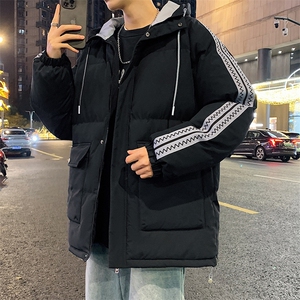 港风潮牌新款织带连帽棉服潮流保暖棉衣M086-P95控139图片
