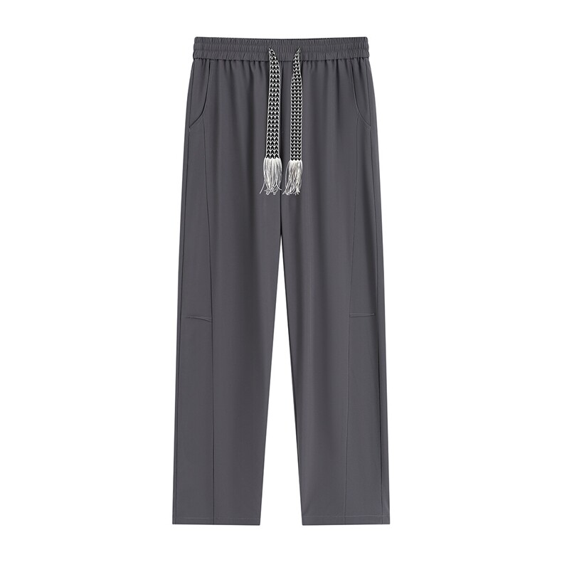 辑明线冰丝褶皱休闲裤K064平铺92%聚酯纤维8%氨纶(S-2XL)TP25,男装休闲裤,电商A088