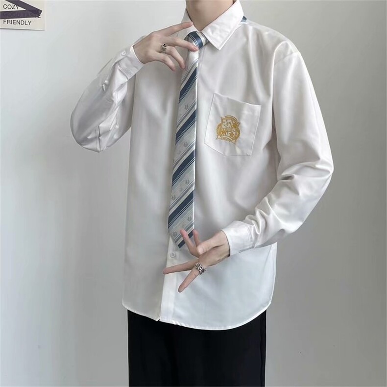 制服长袖衬衫男日系学院风DK18P33,男装衬衫,星座1116-2